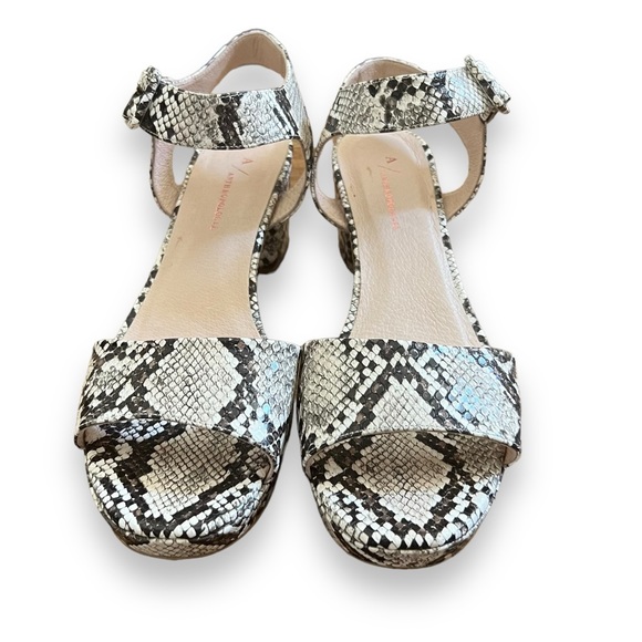 Anthropologie Faux Snakeskin Heeled Sandals US Women’s Size 10-10.5 (EU 41) - Picture 3 of 9